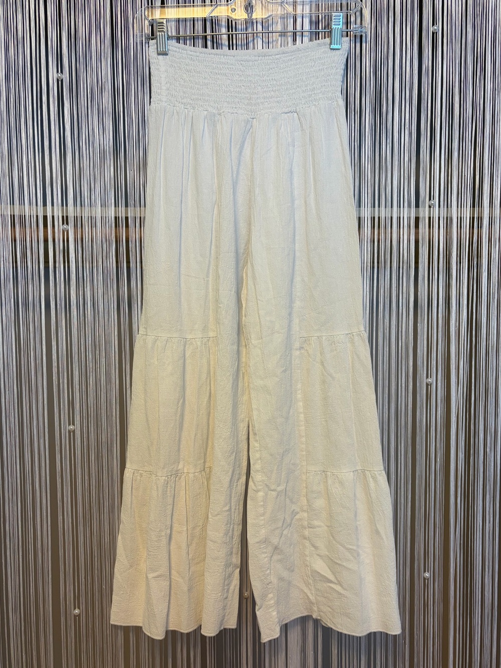 Lightweight Cream White Flowy Pants